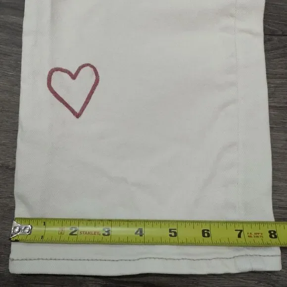 Driftwood Royce Straight Leg Jeans Love Notes Embroidered Hearts Roses Sz 29 - Picture 8 of 10